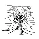 a man upside down on a hammock between two palm trees tattoo design idea