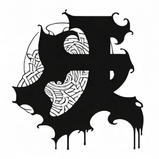 connection of letters JT RG tattoo design idea