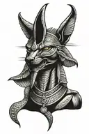 Anubis with scales tattoo design idea