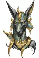 Anubis with scales tattoo design idea