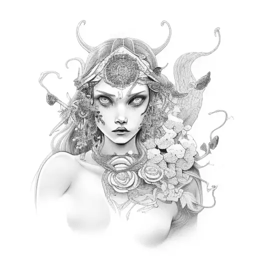 Persephone tattoo design idea