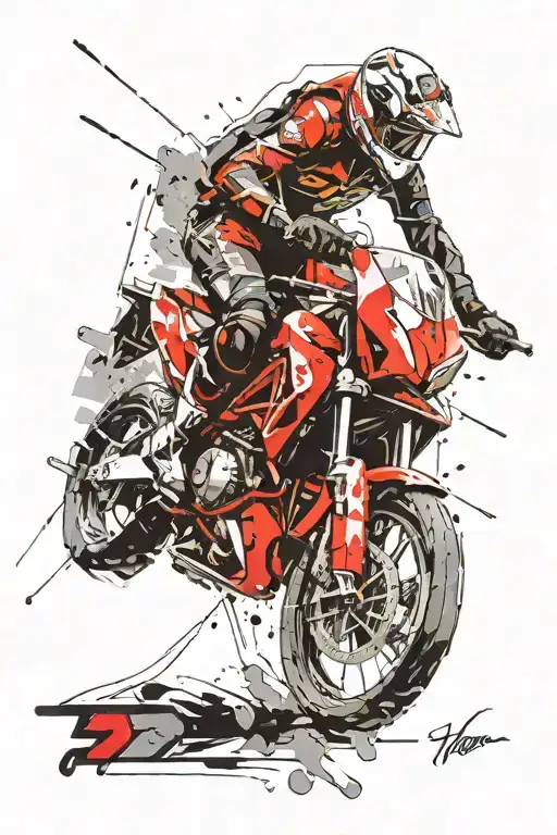 fast sportsbike rider exploring new horizons tattoo design idea