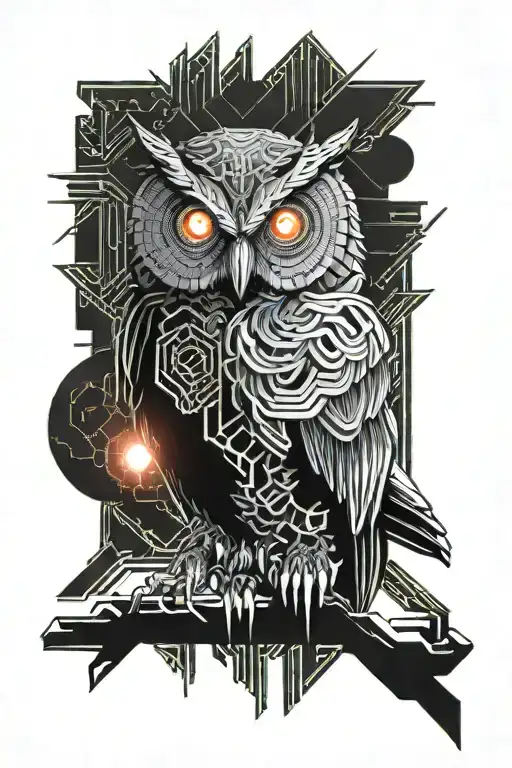 guardian owl tattoo design idea
