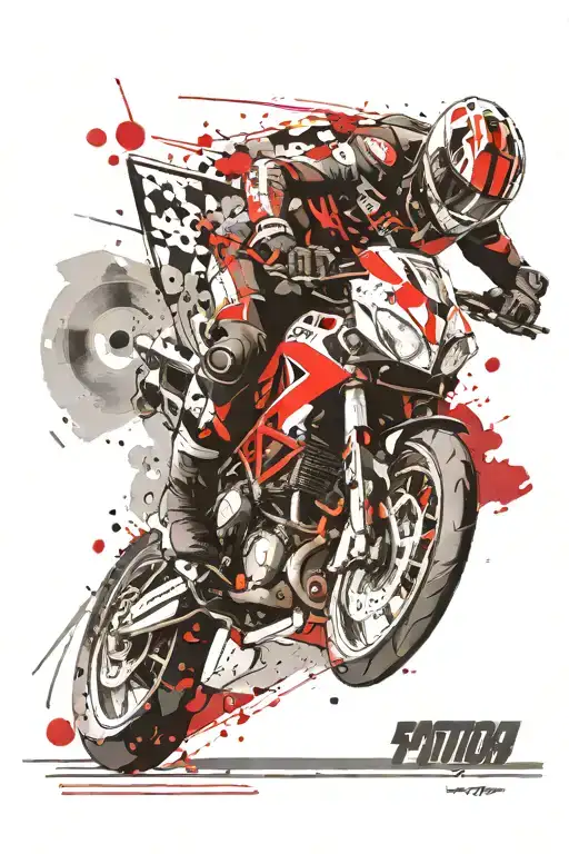 sportbike rider exploring tattoo design idea