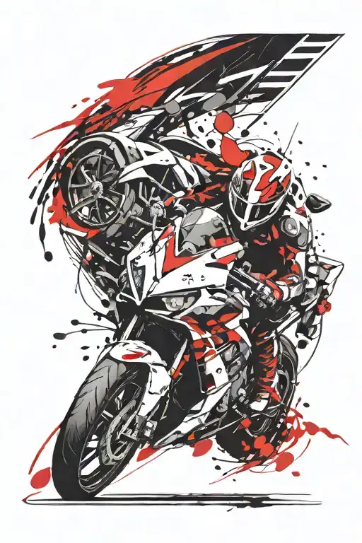 sportbike replacing the traditional arrowheads tattoo design idea