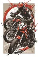 sportbike rider silhouette chains and sprockets tattoo design idea