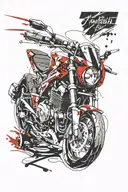 Scottish sport bike chain with sprocket and gears man in a helmet riding a sport bike tattoo design idea