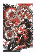 sportbike rider silhouette chains and sprockets tattoo design idea