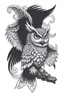 guardian owl flying  tattoo design idea