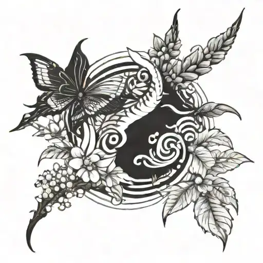 Unique evening tattoo in Japanese tattoo design idea