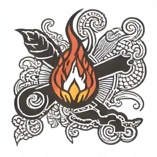 fire sign and maui tattoo design idea