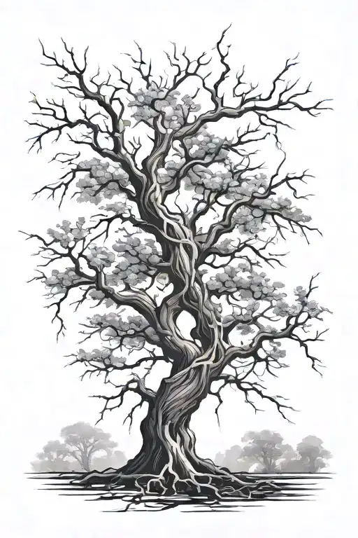Lightning that beats and transforms into root of a tree (both have the same form) no tree just the lighning and the root tattoo design idea