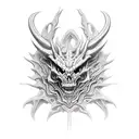 skeletal dragon tattoo design idea