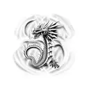 skeletal dragon tattoo design idea