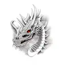 skeletal dragon tattoo design idea