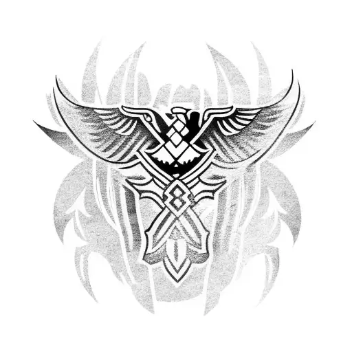 Polynesian Eagle tattoo design idea