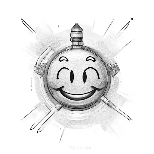 Smiley face coverup tattoo design idea