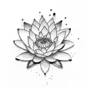 seagull with water lily tattoo design idea