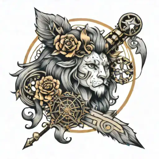 leo câncer virgo sagitarius lá mixed together tattoo design idea