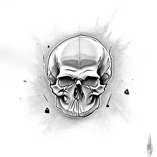 hyper detailed Raiders skull  tattoo design idea