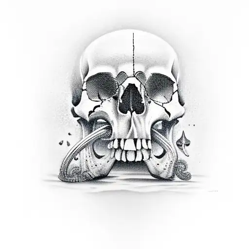 hyper detailed Raiders skull  tattoo design idea