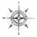 viking compass with Thor's hammer  tattoo design idea