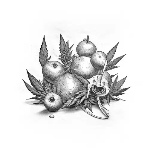 Weed-infused culinary ingredients tattoo design idea