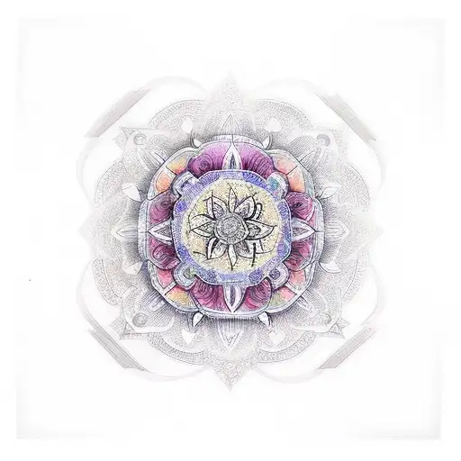 spiritual mandala om tattoo design idea