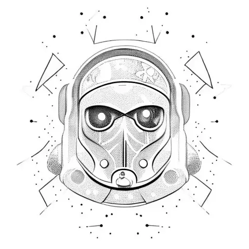 spaceman half zombie  tattoo design idea