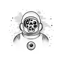 spaceman half zombie  tattoo design idea