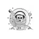 spaceman half zombie  tattoo design idea