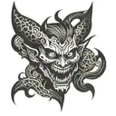 demon face tattoo design idea