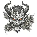 demon face tattoo design idea