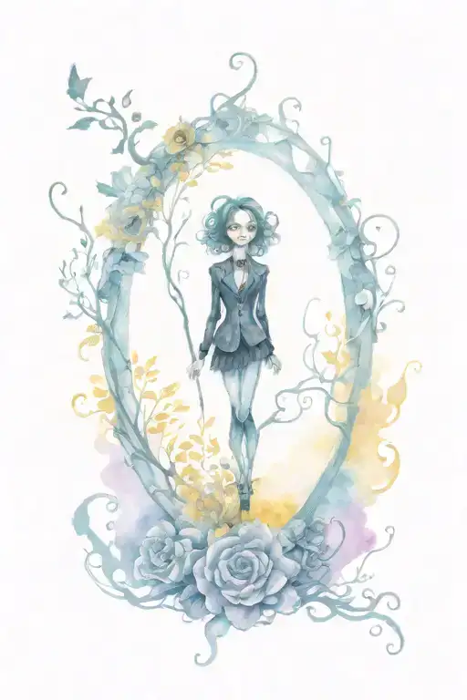 Tim Burton inspired tattoo sleeve tattoo design idea