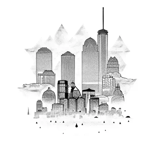 Boston city skyline  tattoo design idea