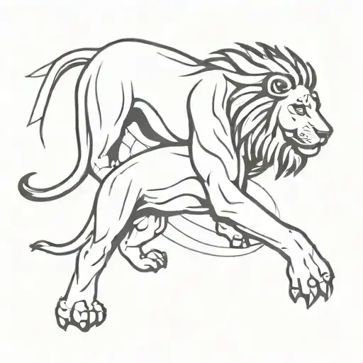 Lion and  Gladiator tattoo design idea