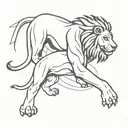 Lion and  Gladiator tattoo design idea
