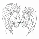 Lion and  Gladiator tattoo design idea