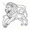 Lion and  Gladiator tattoo design idea