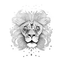 girl warrior lion  tattoo design idea