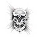 open mouth skull tattoo design idea