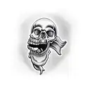 open mouth skull tattoo design idea