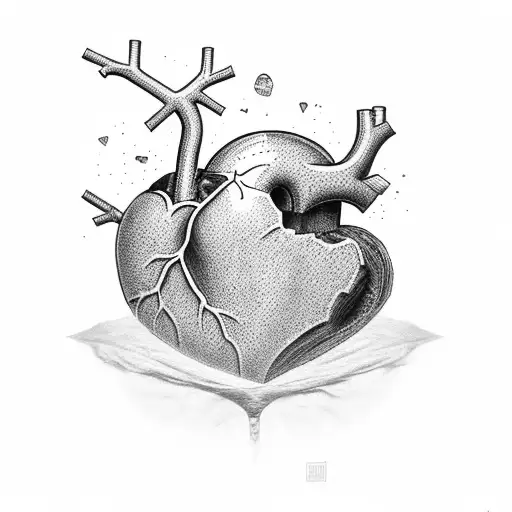 a realistic heart inside an ice cube  tattoo design idea