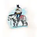 A traditional style tattoo of Batman riding horses a bear tattoo design idea