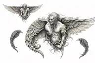 demon and angle wings tattoo design idea