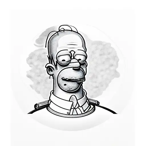 Homer Simpson as a bushranger tattoo design idea