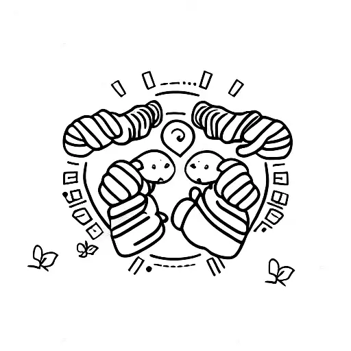 dumpling holding hands with dumpling  tattoo design idea