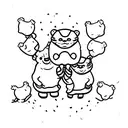 dumpling holding hands with dumpling  tattoo design idea