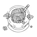 dumpling holding hands with dumpling  tattoo design idea