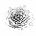 Avery detailed red rose in the eye sockets of a scull tattoo design idea